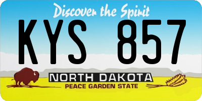 ND license plate KYS857