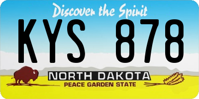 ND license plate KYS878
