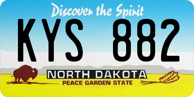 ND license plate KYS882