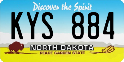 ND license plate KYS884