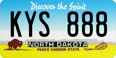 ND license plate KYS888