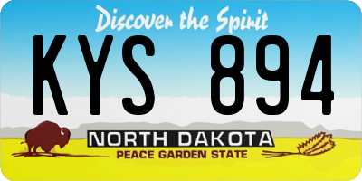ND license plate KYS894