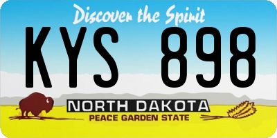 ND license plate KYS898
