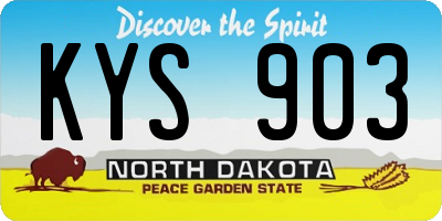 ND license plate KYS903