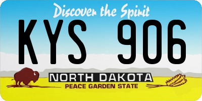 ND license plate KYS906
