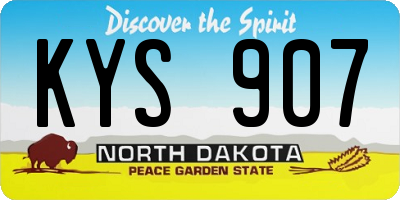 ND license plate KYS907