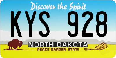 ND license plate KYS928