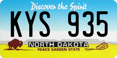 ND license plate KYS935