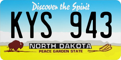 ND license plate KYS943