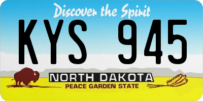 ND license plate KYS945