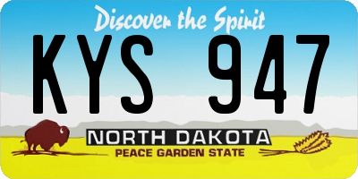 ND license plate KYS947