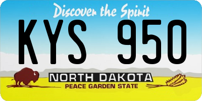 ND license plate KYS950