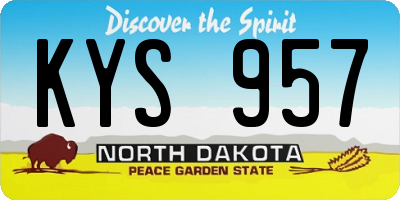 ND license plate KYS957