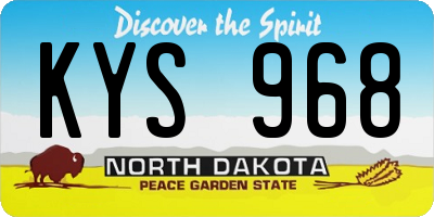 ND license plate KYS968