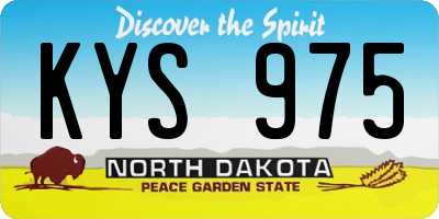 ND license plate KYS975
