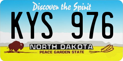 ND license plate KYS976