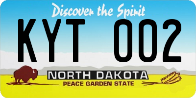 ND license plate KYT002