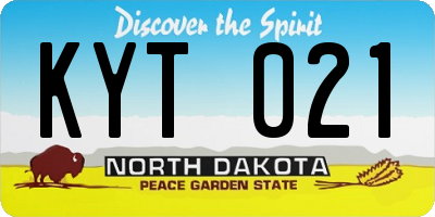 ND license plate KYT021