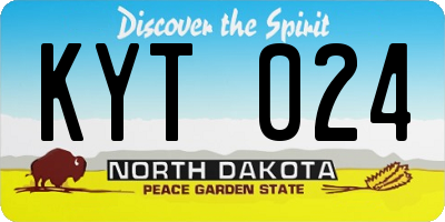 ND license plate KYT024