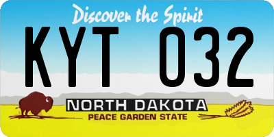 ND license plate KYT032