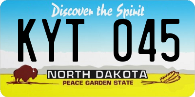 ND license plate KYT045