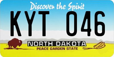 ND license plate KYT046