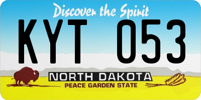 ND license plate KYT053