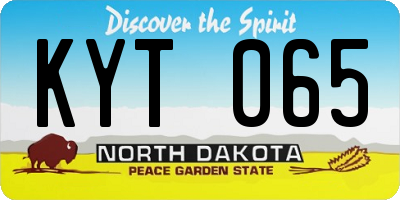ND license plate KYT065
