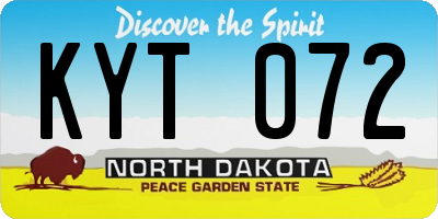 ND license plate KYT072