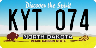 ND license plate KYT074