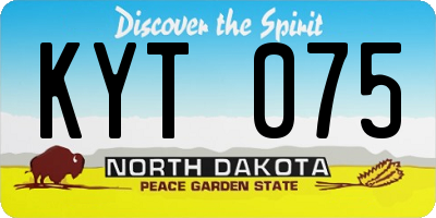 ND license plate KYT075