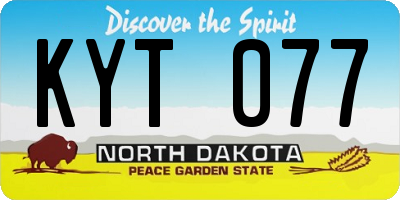 ND license plate KYT077