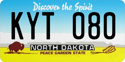 ND license plate KYT080