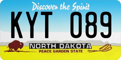 ND license plate KYT089