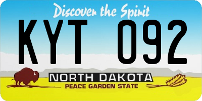 ND license plate KYT092