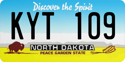 ND license plate KYT109