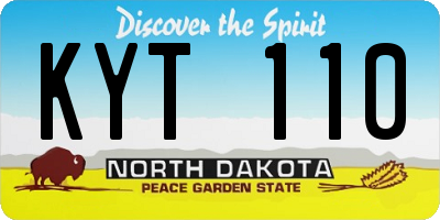 ND license plate KYT110