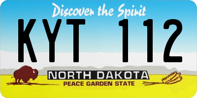 ND license plate KYT112