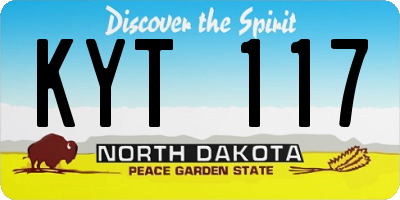 ND license plate KYT117