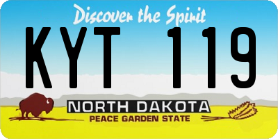 ND license plate KYT119