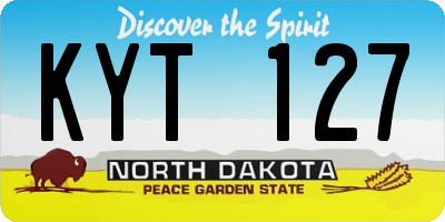 ND license plate KYT127