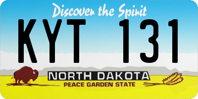 ND license plate KYT131