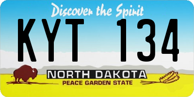 ND license plate KYT134