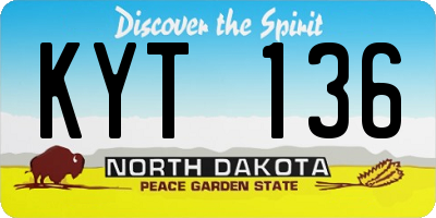 ND license plate KYT136