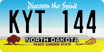 ND license plate KYT144