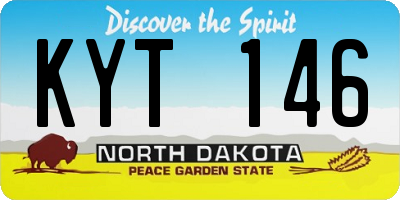 ND license plate KYT146
