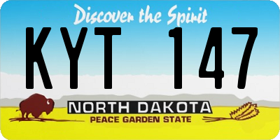 ND license plate KYT147