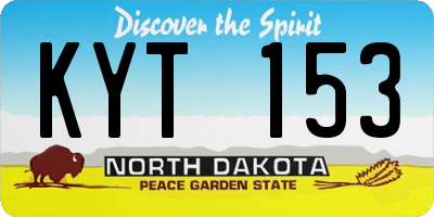 ND license plate KYT153