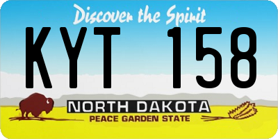 ND license plate KYT158