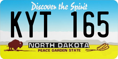 ND license plate KYT165